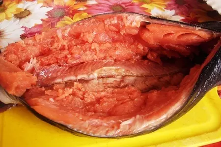 Ладья из горбуши с грибами и сыром: шаг 2