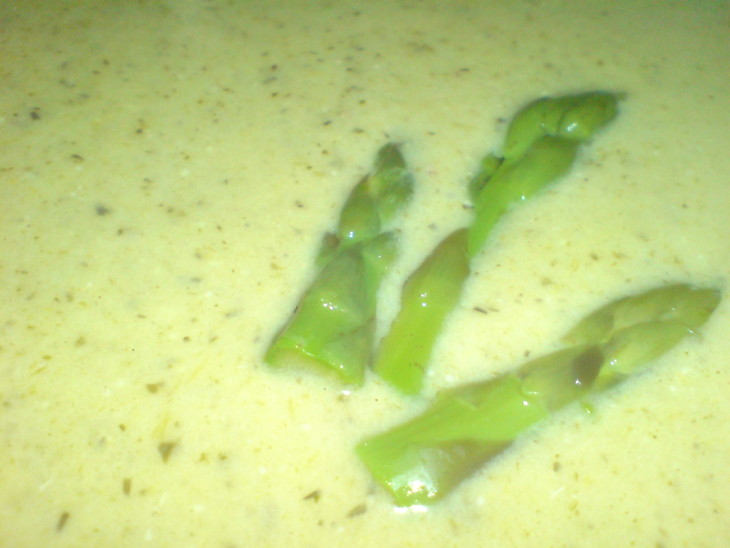 Крем -суп из зелёной спаржи и порея  "бархатный": шаг 6