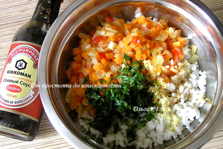 Рисовые котлетки с овощами в кунжутной панировке: шаг 2