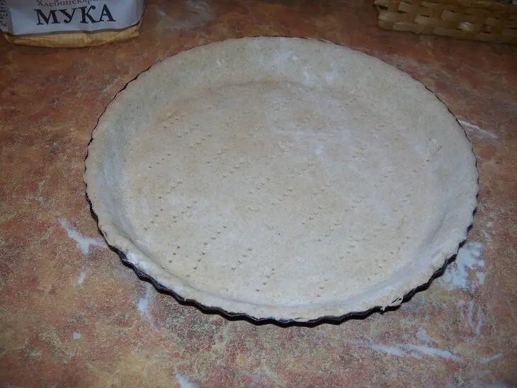 Творожный киш с кабачками и шампиньонами: шаг 7
