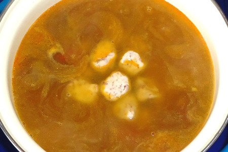 Постный овощной суп с грибами и фасолевыми клёцками: шаг 11