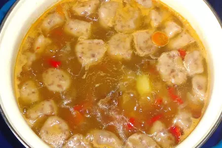 Постный овощной суп с грибами и фасолевыми клёцками: шаг 12