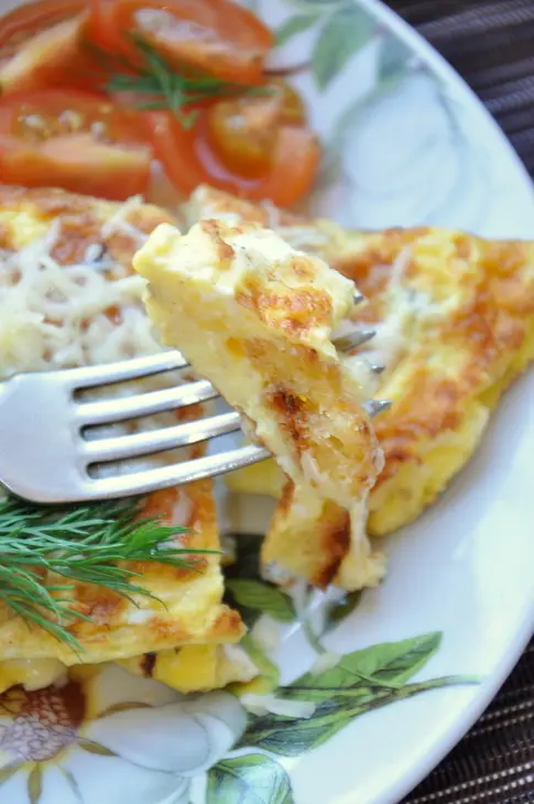 Омлет с гренками и сыром (фм): шаг 7