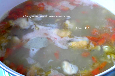Легкий горохово-овощной суп с мидиями: шаг 6