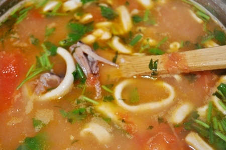 Томатный суп с рисом и морепродуктами: шаг 5
