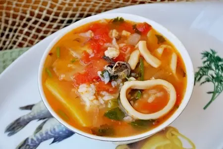 Томатный суп с рисом и морепродуктами: шаг 6