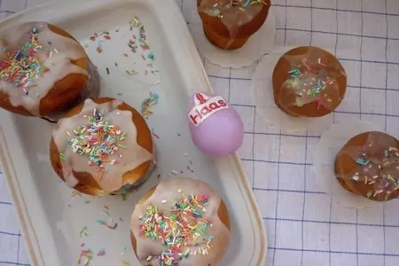 Куличики без дрожжей с шоколадом под пьяненькой глазурью: шаг 8