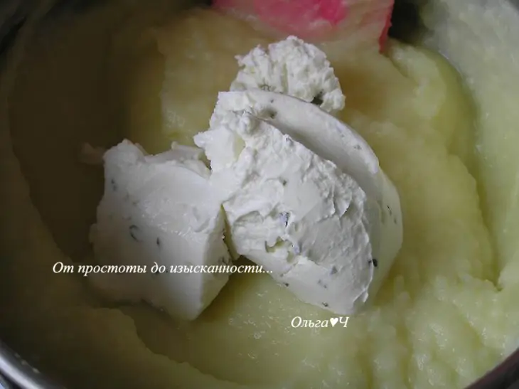 Картофельное пюре с зеленью и творожным сыром: шаг 4