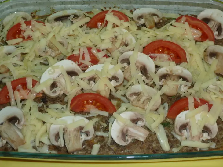 О-гратен (gratin) из зеленой чечевицы с грибами: шаг 6