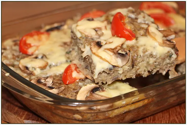 О-гратен (gratin) из зеленой чечевицы с грибами: шаг 9
