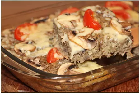 О-гратен (gratin) из зеленой чечевицы с грибами: шаг 9