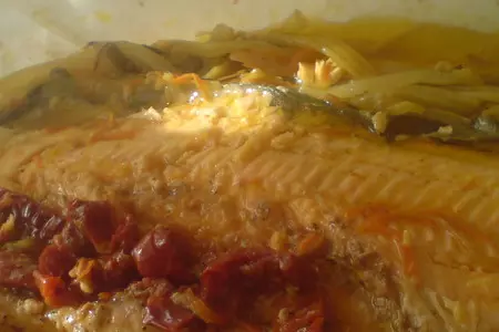 Морская форель ,запечённая с овощами: шаг 9