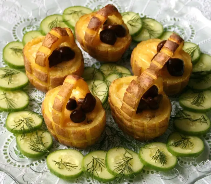 Горячая закуска "лукошко с грибами": шаг 12