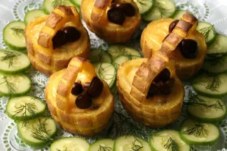 Горячая закуска "лукошко с грибами": шаг 12