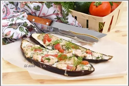 Курица в баклажане.: шаг 4