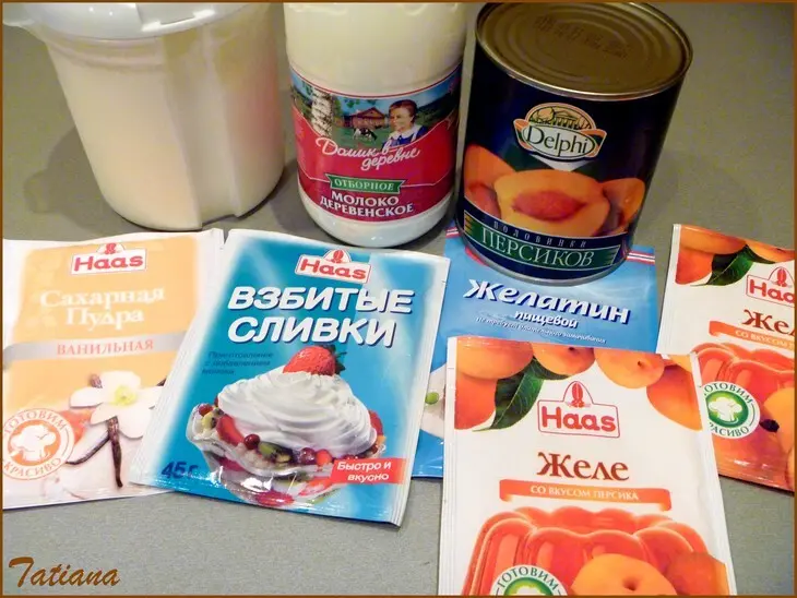 Торт освежающий,сливочно-йогуртовый с персиками: шаг 4