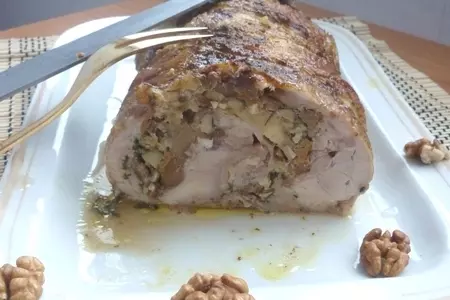 Рулет из курицы с грибами, орехами и сыром для папы насти(к/ф кухня): шаг 10