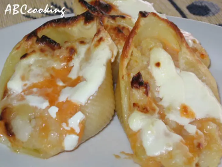 Ракушки фаршированные картофельно-сырной массой: шаг 3