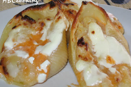 Ракушки фаршированные картофельно-сырной массой: шаг 3