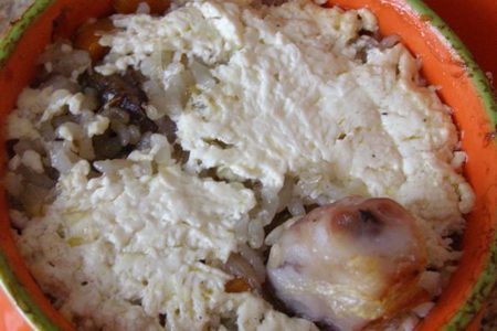 Горшочки с рисом, курицей и грибами: шаг 6