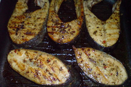 Рыбные стейки,жаренные на гриле(вариант): шаг 4