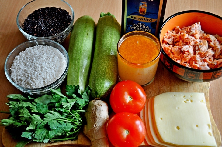Рыбная запеканка с овощами, рисом и сырной корочкой: шаг 1