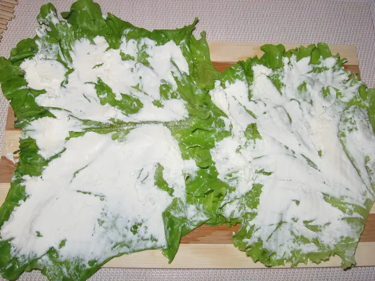 Роллы с овощами и творожным сыром: шаг 2