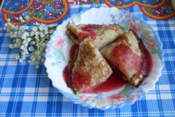 Блинчики с яблоками и клюквенным соусом: шаг 7