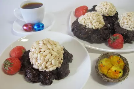 Шоколадный гнёзда на пасху - cornflakes easter nests: шаг 6