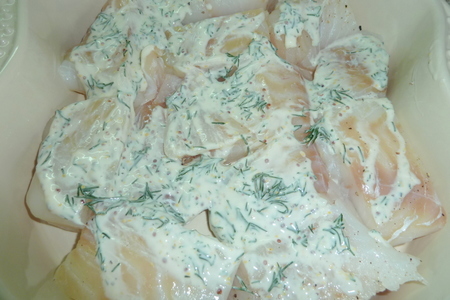 Молодой картофель, запеченный с филе трески в йогуртово-горчичном соусе: шаг 6