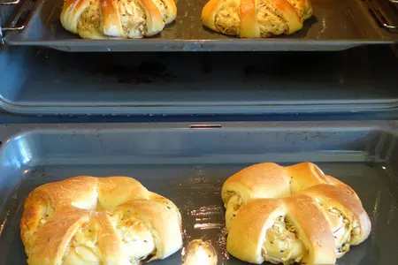 Открытые булочки с маринованной капустой, сыром и кунжутом (идеи для пикника): шаг 8