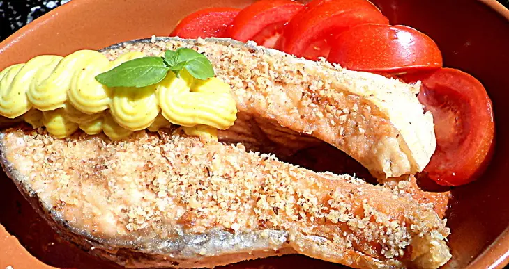 Лосось запеченный с грецкими орехами; под соусом с "айдиго" для светочки (sweta1)!: шаг 4