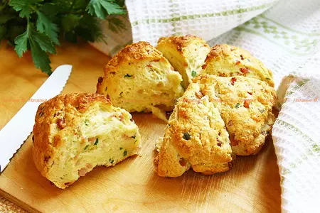 Скон с ветчиной и зеленым луком: шаг 7