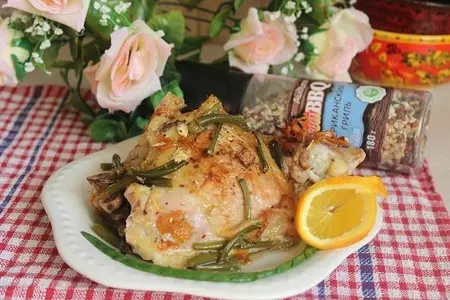 Запеченные куриные окорочка с апельсином и чесночными стрелками: шаг 4