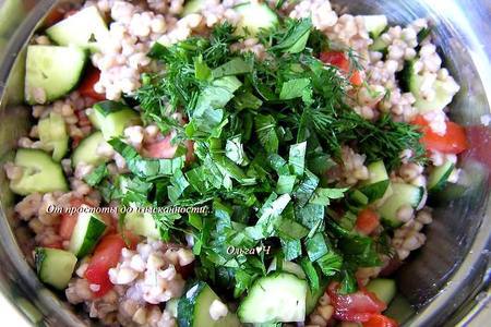 Салат из зеленой гречки с овощами и ореховой заправкой: шаг 3