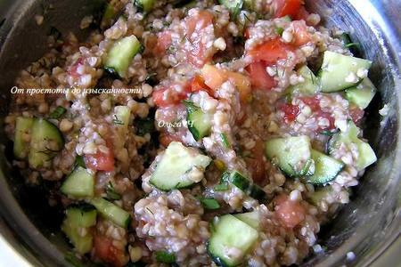 Салат из зеленой гречки с овощами и ореховой заправкой: шаг 5