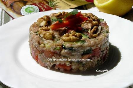 Салат из зеленой гречки с овощами и ореховой заправкой: шаг 8