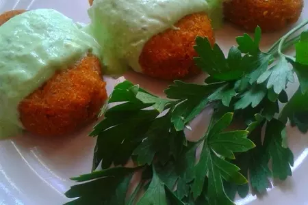 Крокеты запеченные из кабачков и батата под муссом из сыра тофу: шаг 6