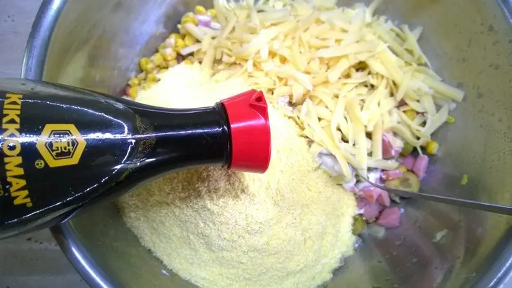 Полента с ветчиной, оливками и помидорами черри: шаг 5