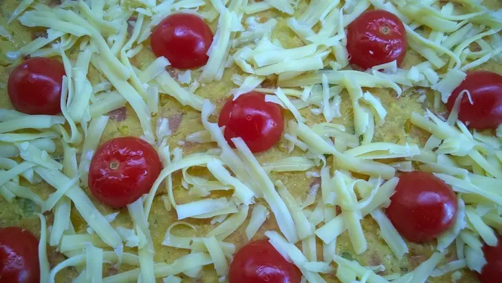 Полента с ветчиной, оливками и помидорами черри: шаг 7