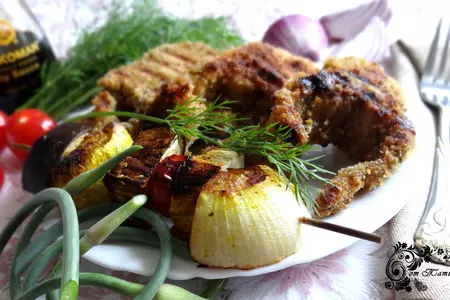 Рыба-гриль в панировке с печеными овощами: шаг 8