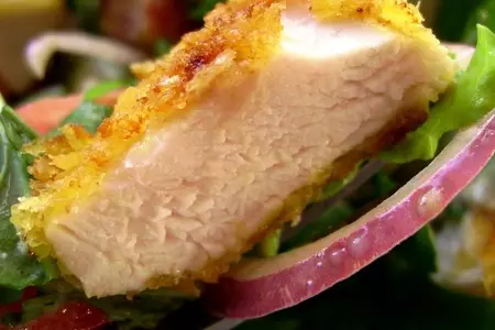 Салат с овощами и курицей карри.: шаг 3