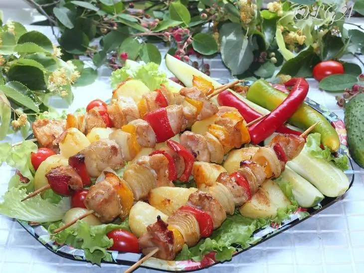 Шашлык по-гречески. сувлаки из куриной грудки: шаг 7