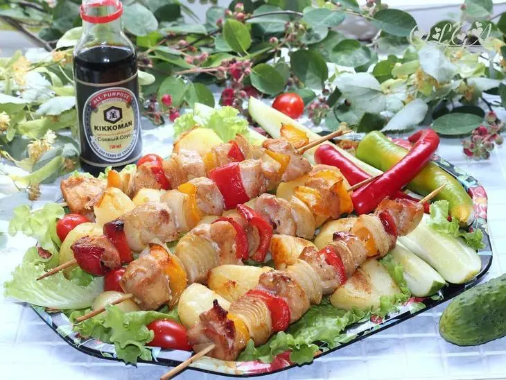 Шашлык по-гречески. сувлаки из куриной грудки: шаг 8