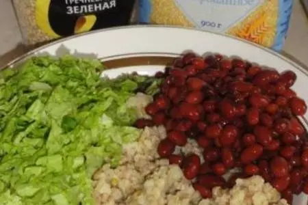 Салат из гречки, пшена, фасоли и тунца.: шаг 3