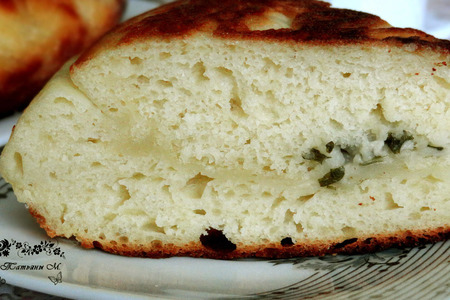 Жаренный пирог на кефире с сыром и луком: шаг 7