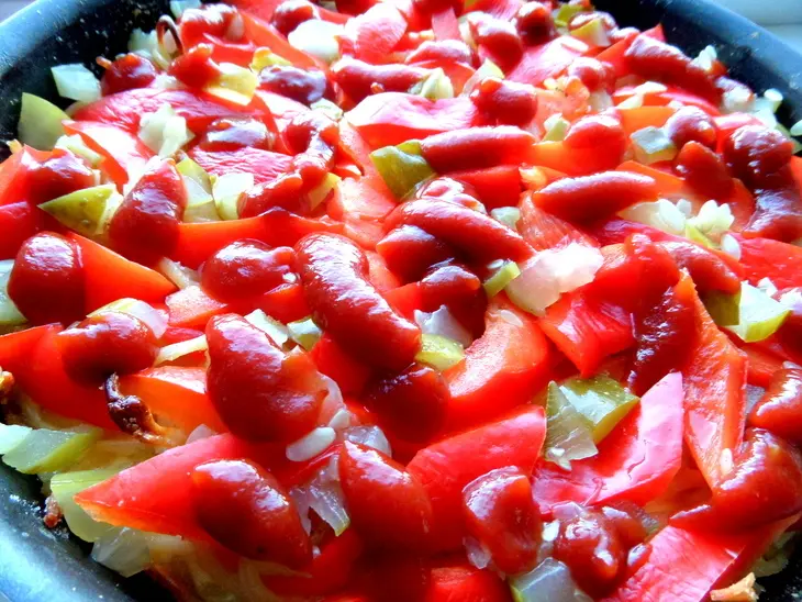 Ленивая пицца с овощами: шаг 6