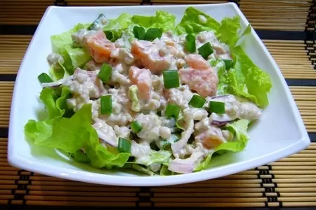 Салат с зеленой гречкой и копченой семгой: шаг 6