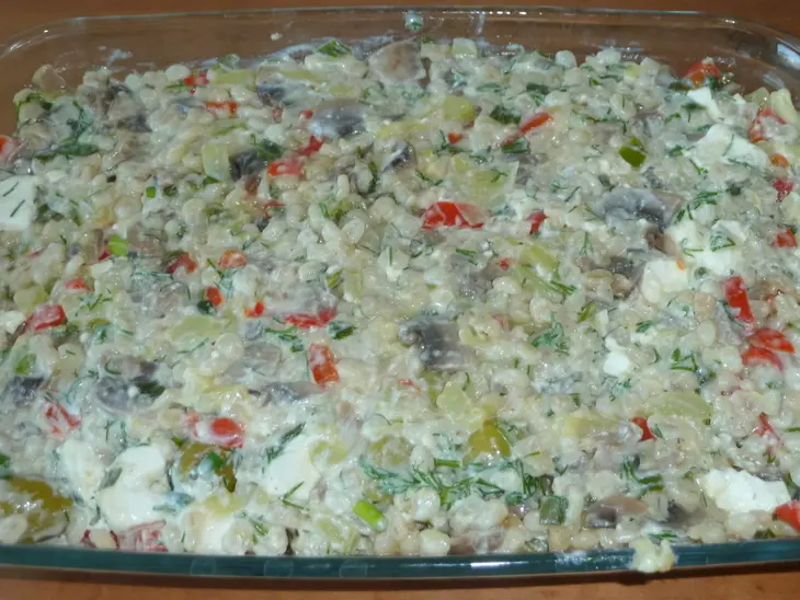 Запеканка "барли" с овощами и грибами: шаг 7