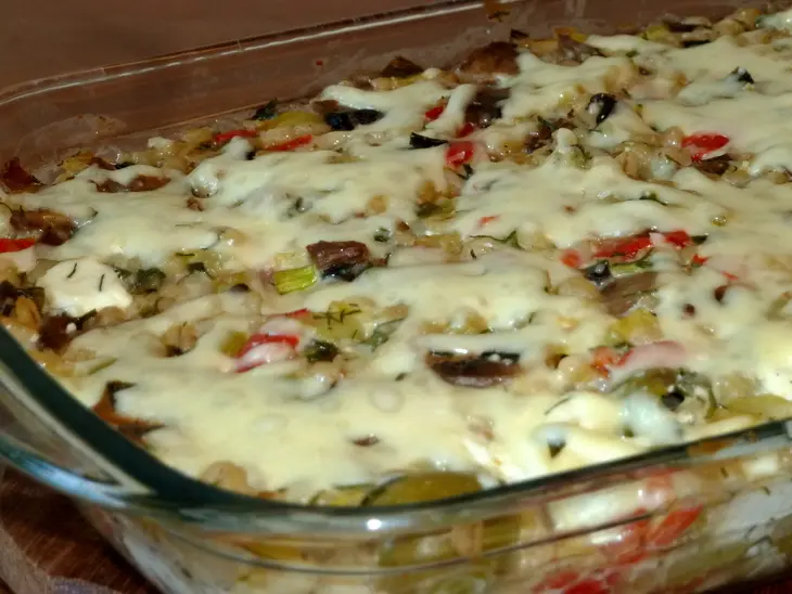 Запеканка "барли" с овощами и грибами: шаг 8